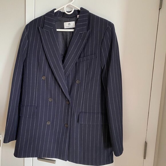 New (never worn) Aritzia Babaton Status blazer navy pinstripe Size L - Picture 6 of 6